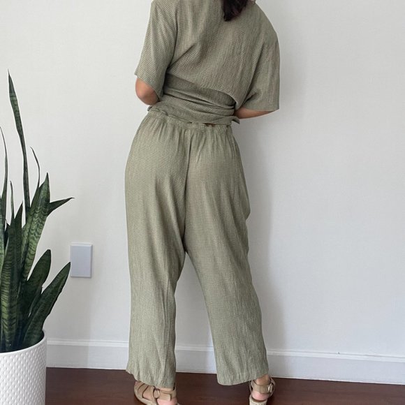 Vintage two piece button front top and trousers matching set - Picture 5 of 10